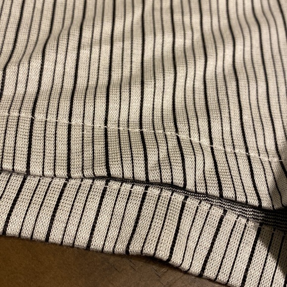 Butter Soft La Class High Waisted Black and White Stripped Large Shorts - Picture 4 of 5